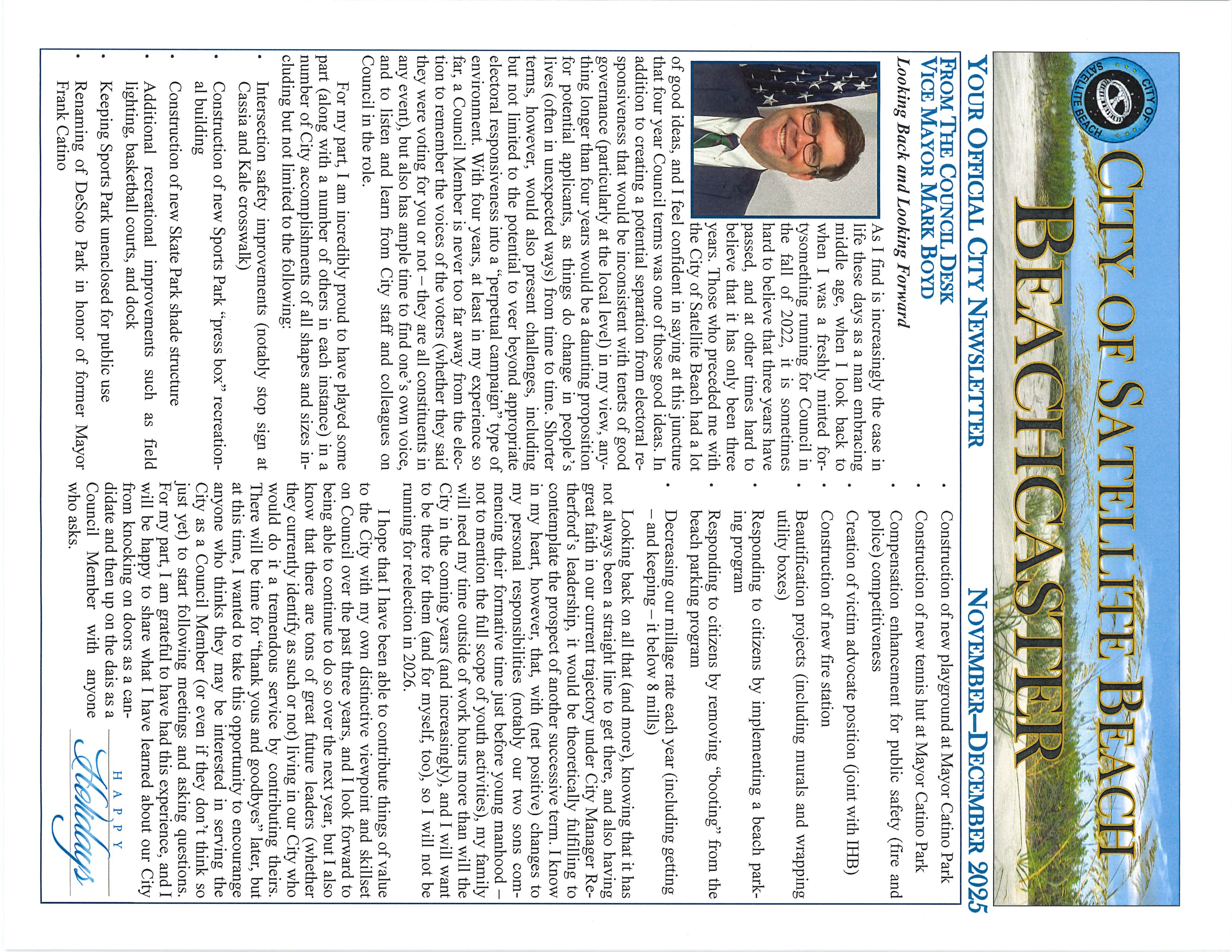 Beachcaster Cover Page for November and December